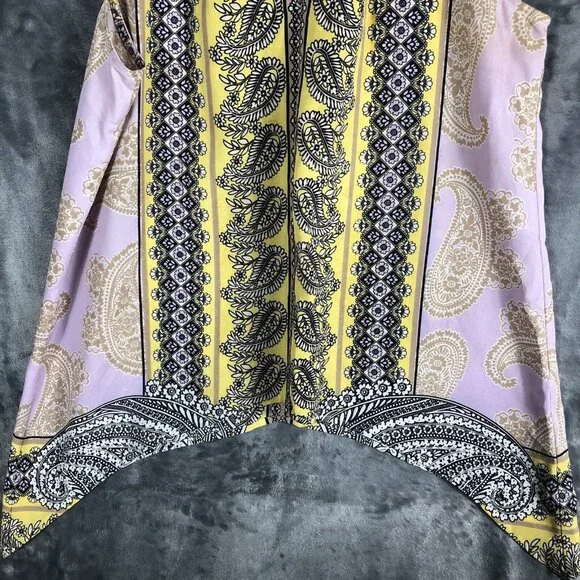 New York And Company Tops Medium Women’s Yellow And Lavender Shirt - Picture 7 of 14